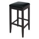 Tabouret de bar dossier haut en polypropylène noir Bolero