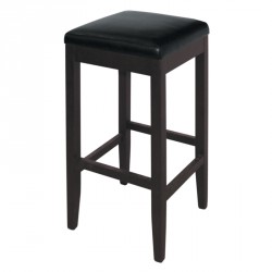 Tabouret de bar dossier haut en polypropylène noir Bolero