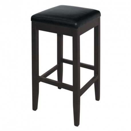 Tabouret de bar dossier haut en polypropylène noir Bolero