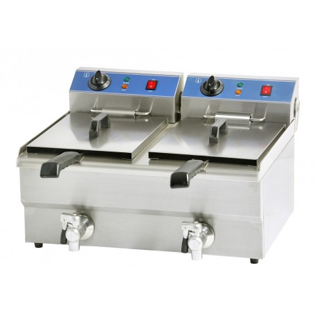 Friteuse électrique professionnel 2 bacs 2x10 litres