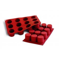 MOULE SILICONE 12 DARIOLES-CYLINDRES