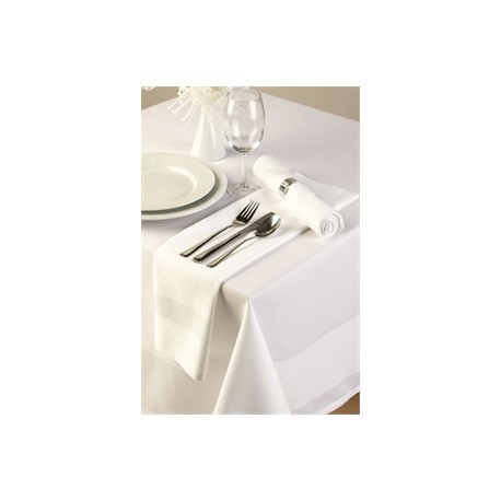 Nappe blanche bande de satin